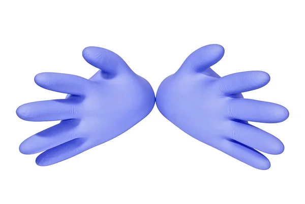 Medizinisches Konzept Aufgeblasene Blaue Gummihandschuhe — Stockfoto