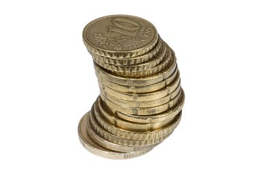 euro cent sikke yığını