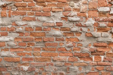 Arka plan doku eski boyalı kırmızı tuğla duvar