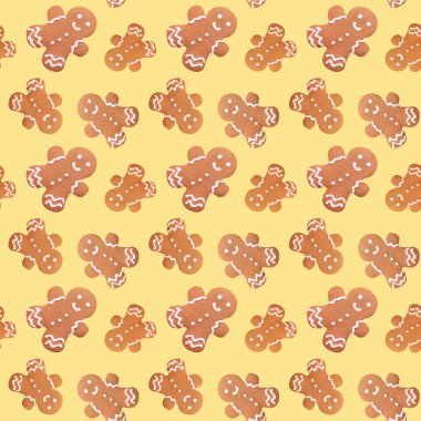 Zencefilli kurabiye adam Noel seamless modeli