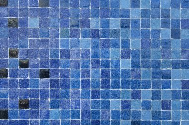 Mavi ve siyah mozaik duvar arka plan dokusu