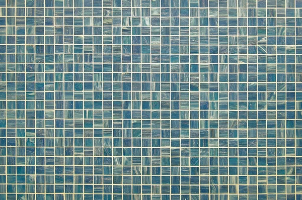 Blauwe en groene mozaïek muur achtergrondstructuur — Stockfoto