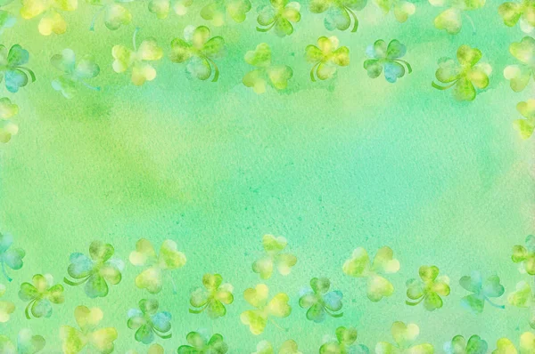 Watercolor green clover — Stock Photo, Image