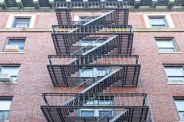 Black metal fire escape in Brooklyn