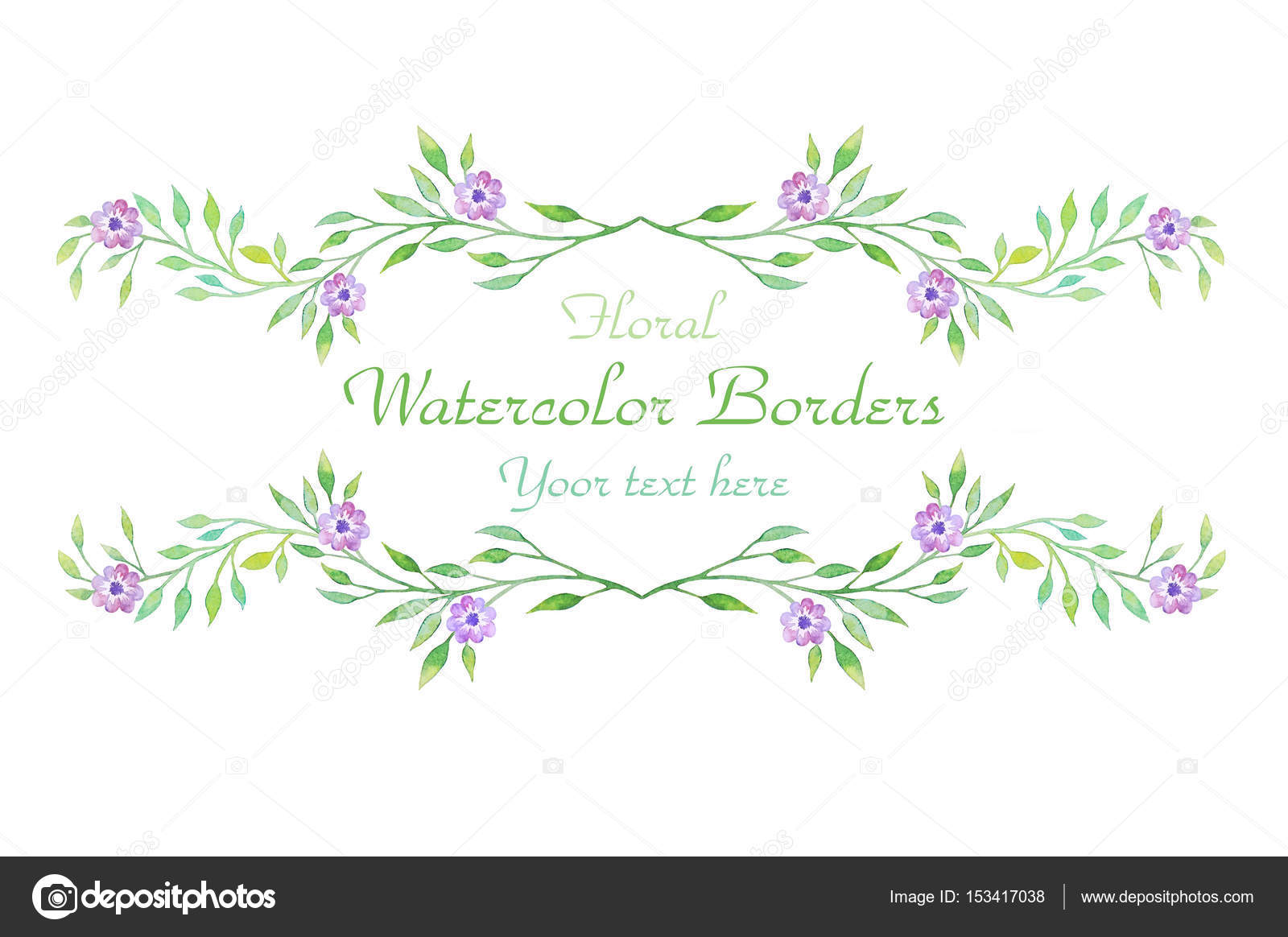 Watercolor floral border — Stock Photo © llawenydd@mail.ru #153417038