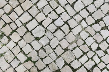 Eski gri taş döşeme arka plan