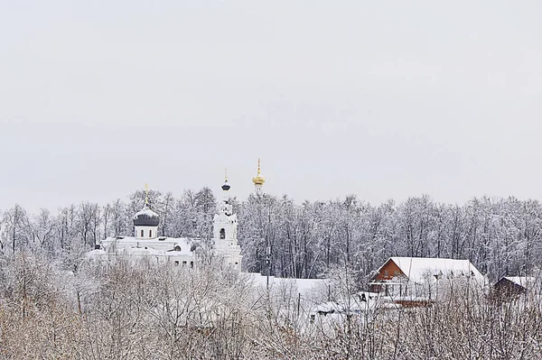 Vinterkväll i Moskvaskogen — Stockfoto