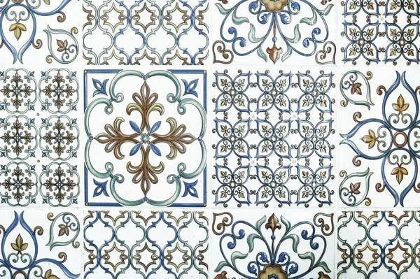 Azulejo floral pared fondo textura — Foto de Stock
