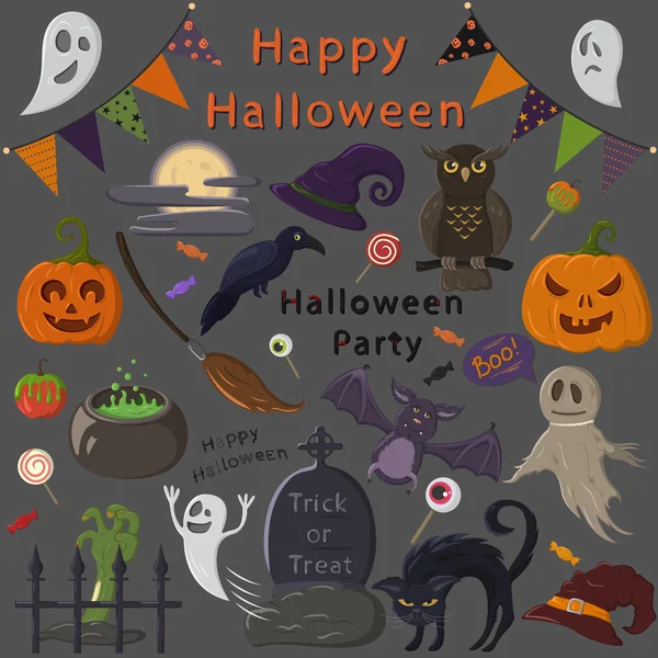 Spooky Halloween instellen — Stockvector