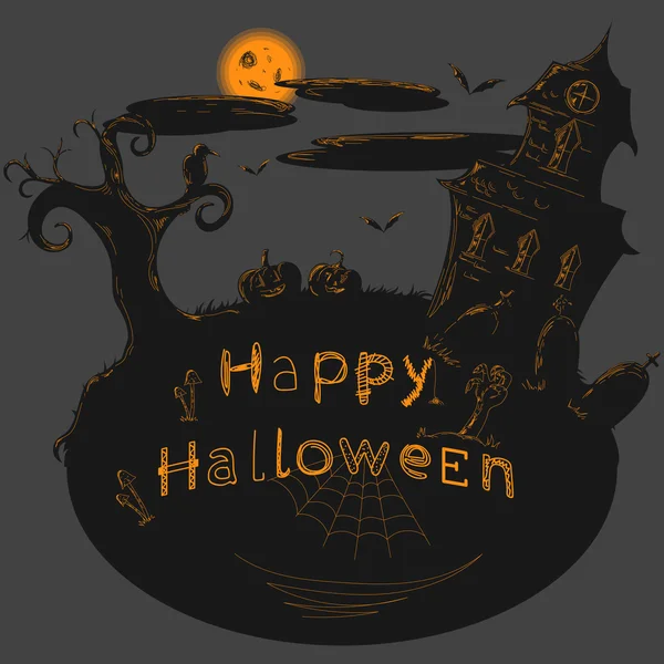 Dunkle Halloween-Illustration — Stockvektor