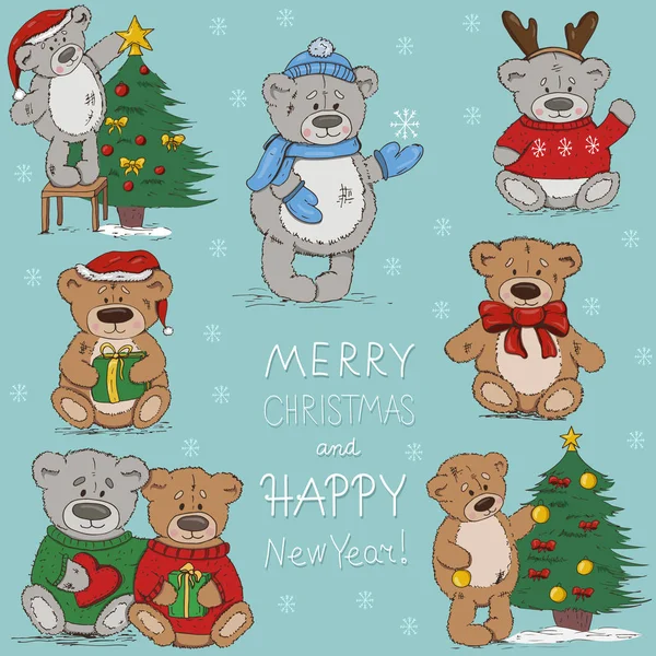 Navidad oso de peluche de dibujos animados imágenes de stock de arte  vectorial - Página 5 | Depositphotos