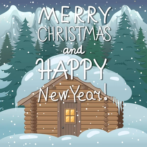 Boldog új évet üdvözlő kártya, és a Merry Christmas — Stock Vector