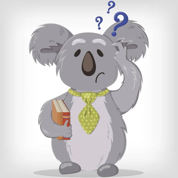 Koala myślenia. Zniechęcony koala. Ilustracja wektorowa — Wektor stockowy