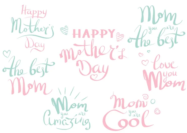 Mothers Day lettering design. Vector design elements for greeting card and other print templates — Stock Vector