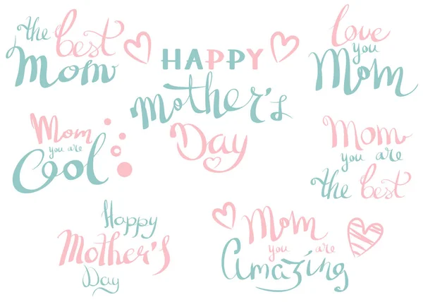 Anneler günü yazı tasarımı. Vektör tasarım öğeleri için tebrik kartı ve diğer yazdırma şablonları — Stok Vektör