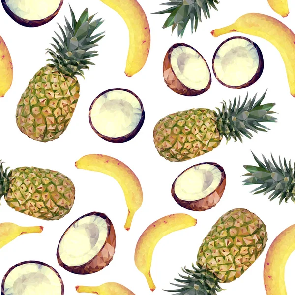 Seamless pattern with tropical fruits — Stock Vector