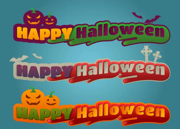 Belles inscriptions Joyeux Halloween — Image vectorielle