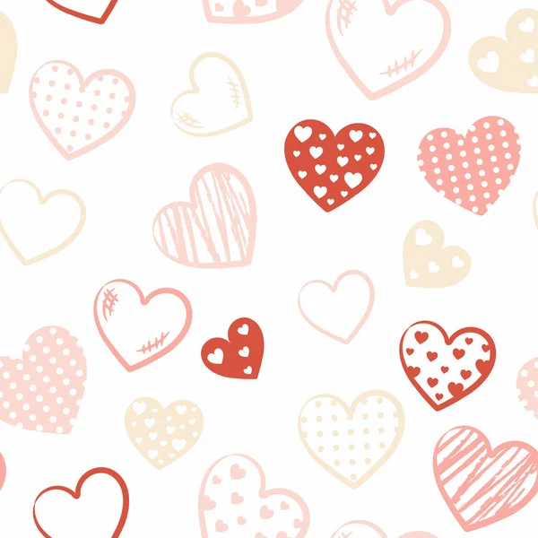 バレンタインの日には 包装紙や繊維心とシームレスなパターン — ストックベクタ