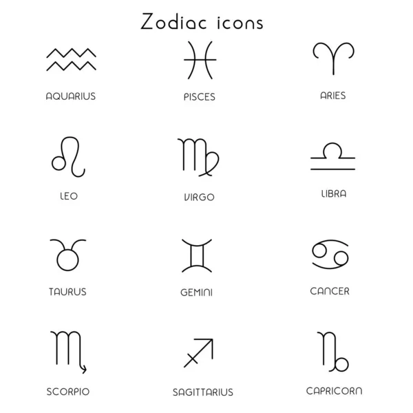 Signes zodiacaux minces — Image vectorielle