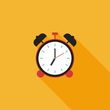 Çalar saat simgesi düz tasarım vektör çizim