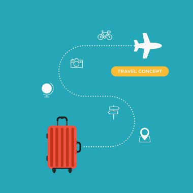 Dünya seyahat konsept düz tasarımı