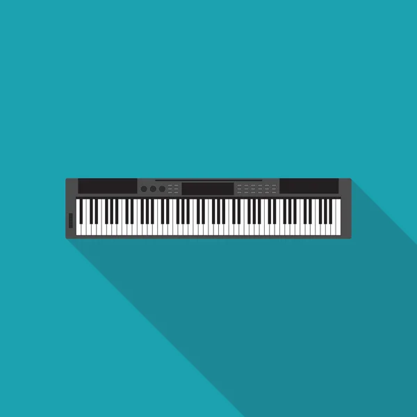 Piyano müziği enstrüman düz tasarım vektör çizim — Stok Vektör