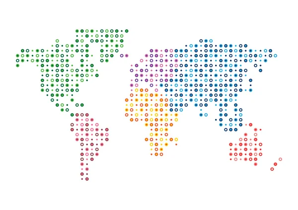 Mapa do mundo abstrato mosaico pontilhado ilustração vetorial —  Vetores de Stock