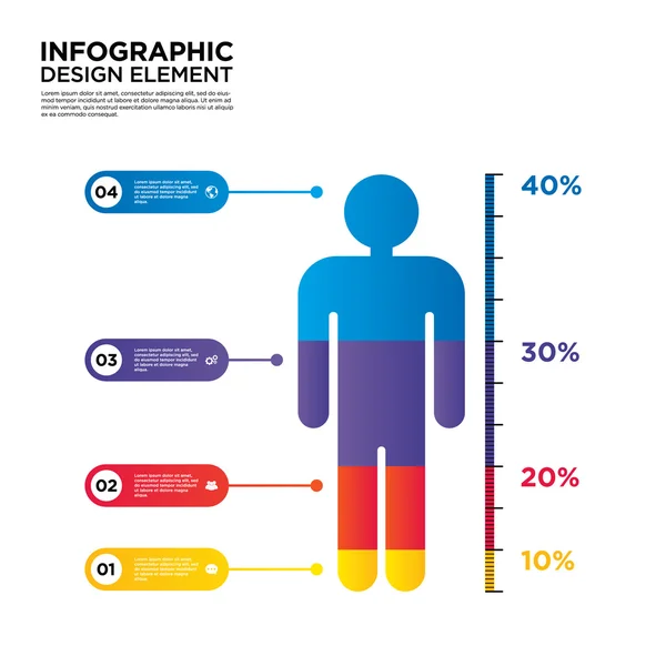 Infografik Geschäftsbericht Layout Design Element Vektor Illustration — Stockvektor