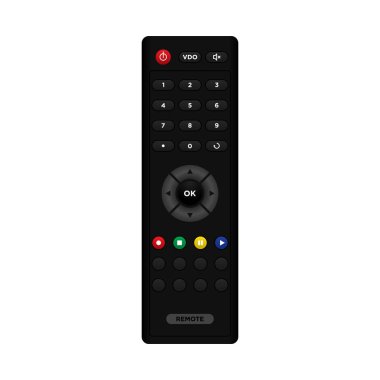 TV remote isolated on white background clipart