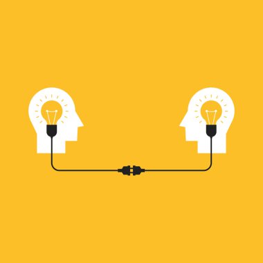 Yaratıcı bir fikir kavramı, ilham işlem vektör çizim