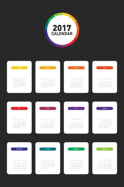 Календарь 2017 на год — стоковый вектор