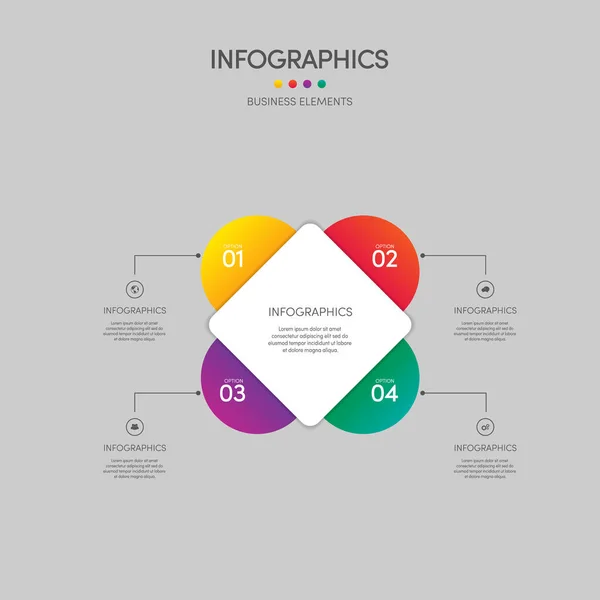 इन्फोग्राफिक्स बिजनेस रिपोर्ट टेम्पलेट लेआउट डिजाइन तत्व — स्टॉक वेक्टर
