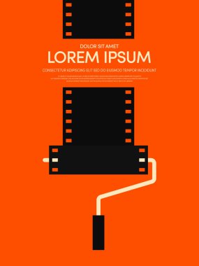 Film ve film modern retro VINTAGE poster arka plan vektör çizim
