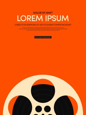 Film ve film modern retro VINTAGE poster arka plan vektör çizim