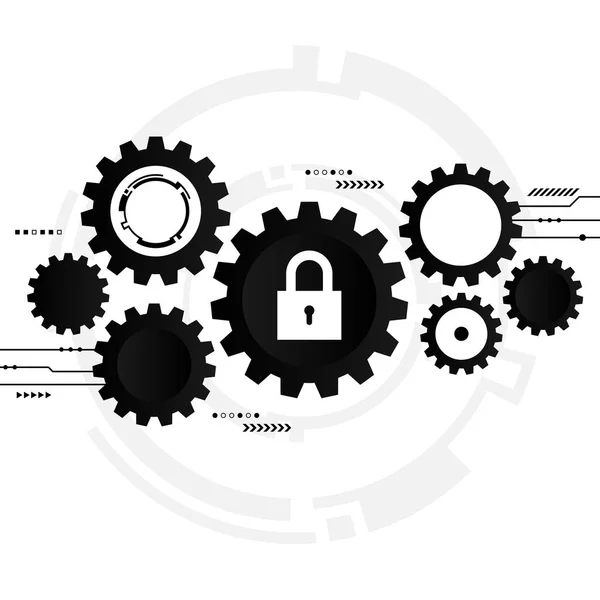 Sistema de segurança cibernética, conceito de protecção da Internet — Vetor de Stock