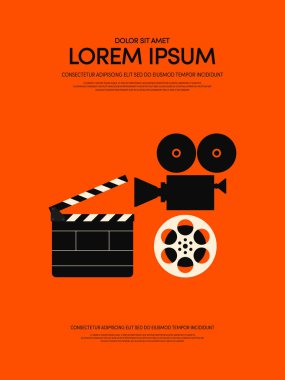 Film ve film modern retro VINTAGE poster arka plan