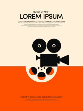 Film ve film modern retro VINTAGE poster arka plan