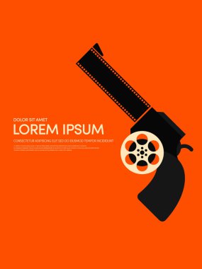 Film ve film retro VINTAGE poster arka plan vektör çizim