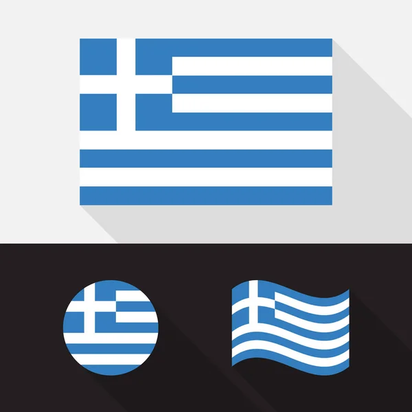 Набор векторной иллюстрации флага Греции — стоковый вектор