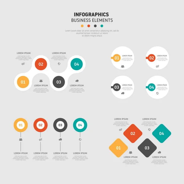 Sada prvků návrhu šablony obchodních infografika — Stockový vektor