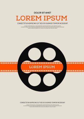 Film ve film retro VINTAGE poster arka plan vektör çizim