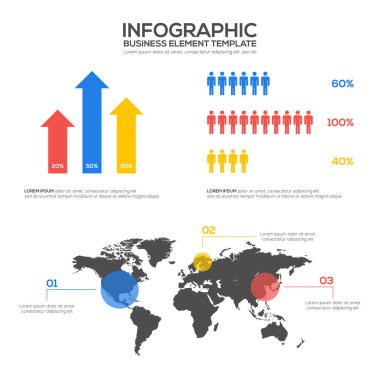Infographics iş şablon tasarım öğeleri