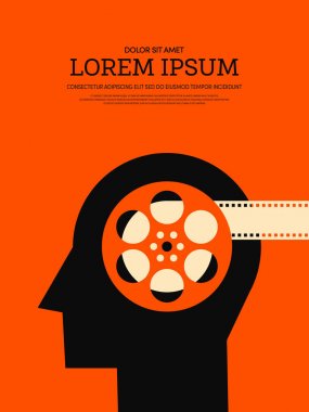 Film ve film retro VINTAGE poster arka plan