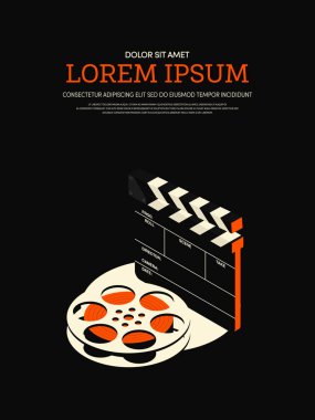 Film ve film modern retro VINTAGE poster arka plan