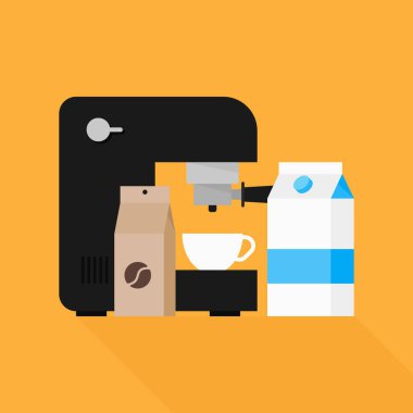 Kahve makinesi öğesi düz tasarım