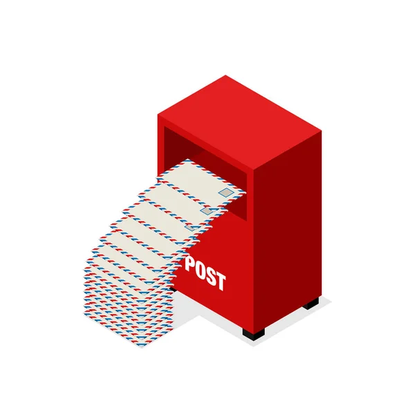 Ilustração vetorial caixa de correio vermelho isolado no backgrou branco — Vetor de Stock