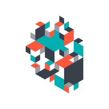 Arka plan izometrik şekli ile dekoratif