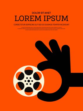 Film ve film modern retro VINTAGE poster arka plan