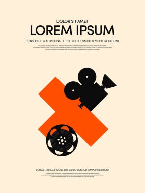 Film ve film modern retro VINTAGE poster arka plan