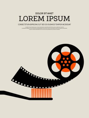 Film ve film modern retro VINTAGE poster arka plan